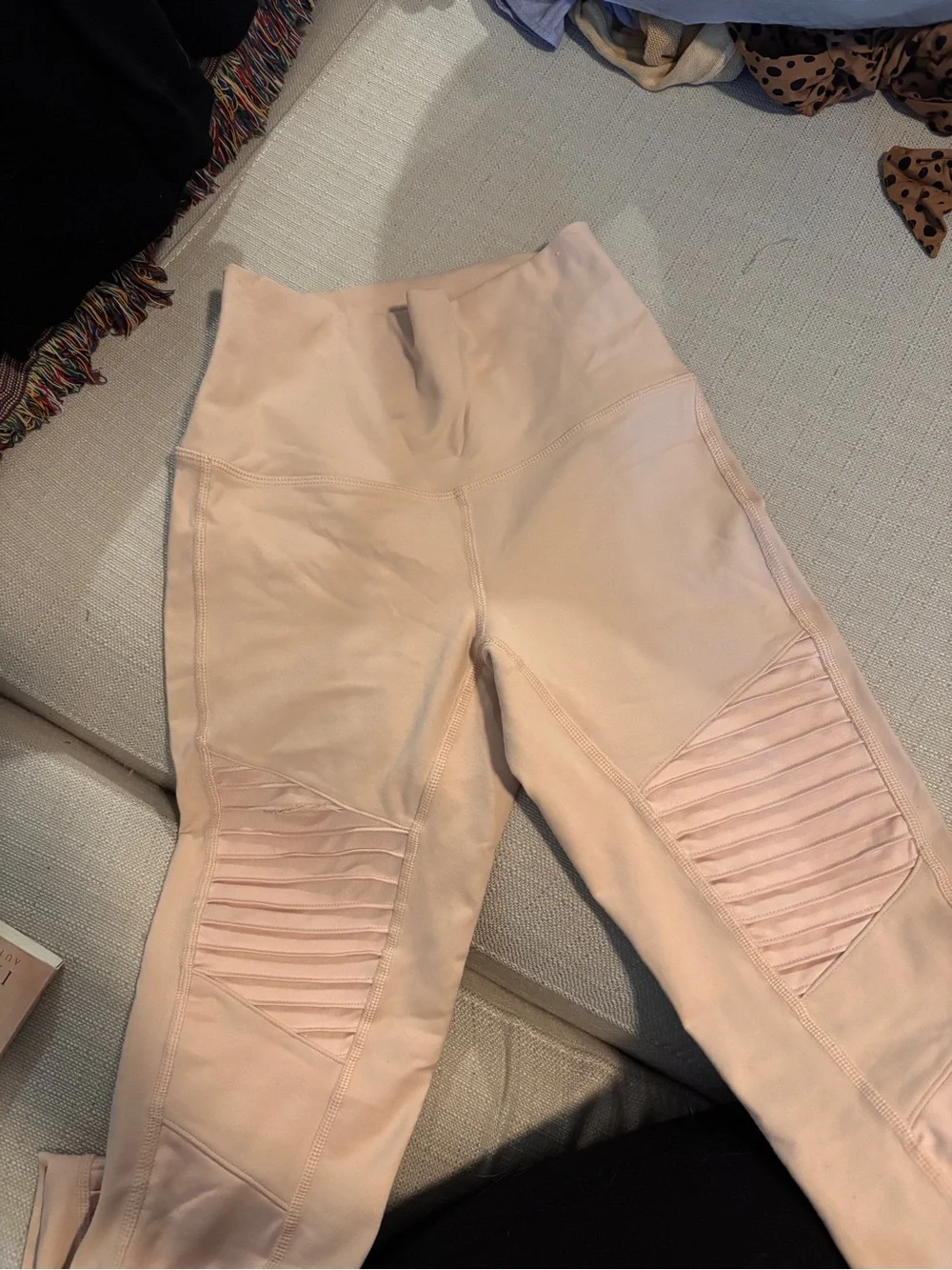 ALO Yoga Blush Pink High-Waist Moto Leggings